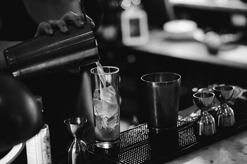 Drinks being mixed at the Aberdeen Tavern